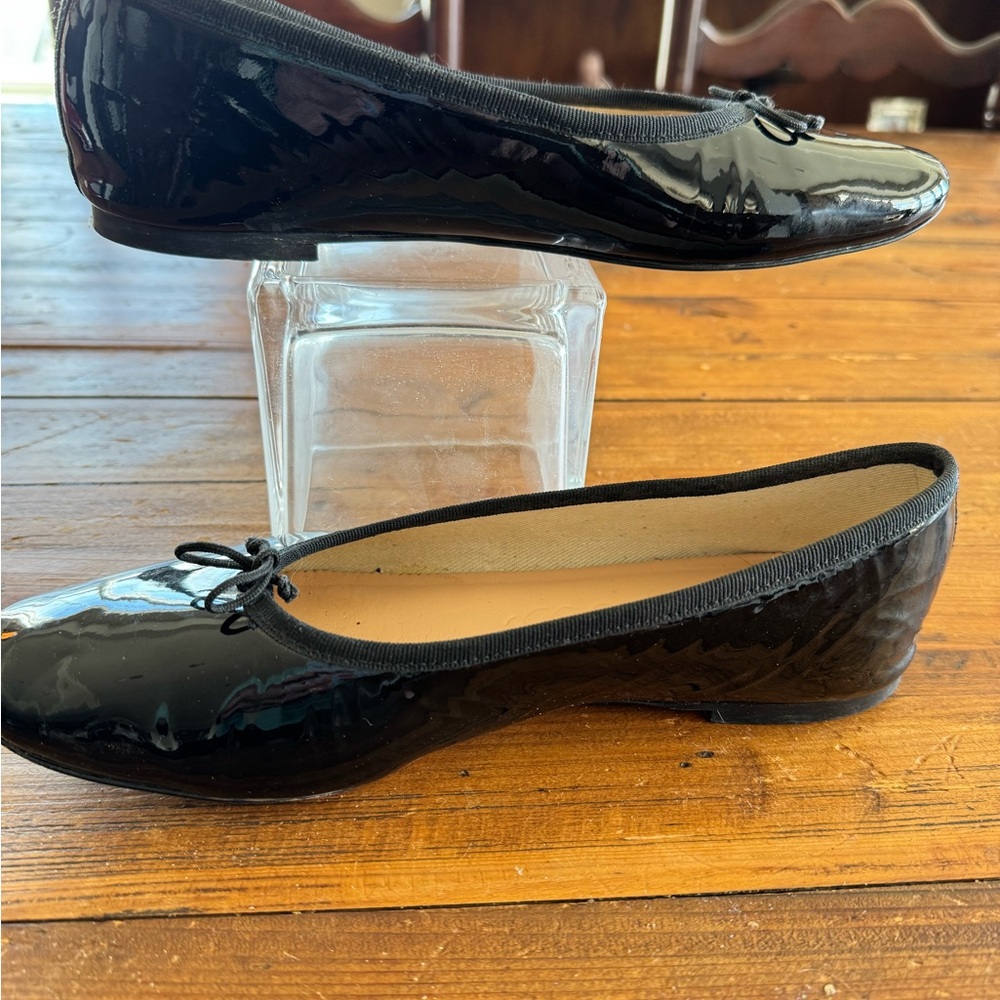 J Crew Glossy Black Ballet Flats size 8 - Picture 5 of 5